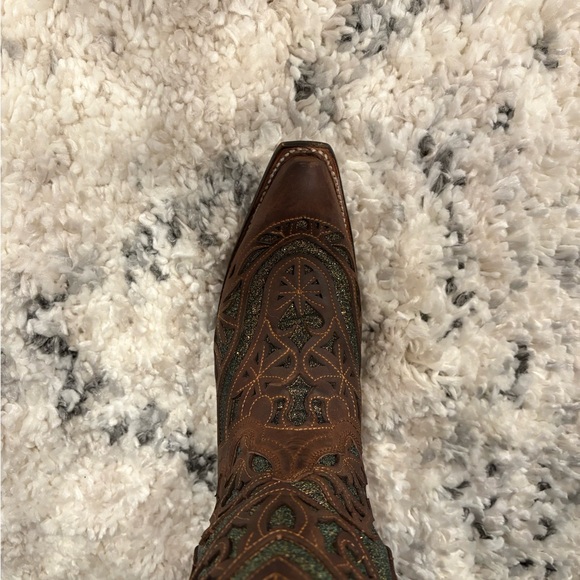 J.B. Dillon Glitter Inlay Western Leather Boots - Picture 5 of 6